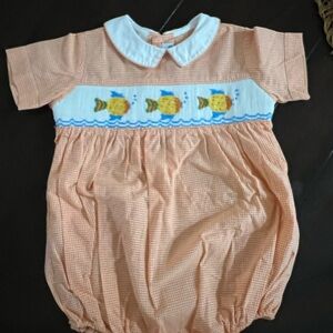 Charming Orange Fish Embroidered Bodysuit